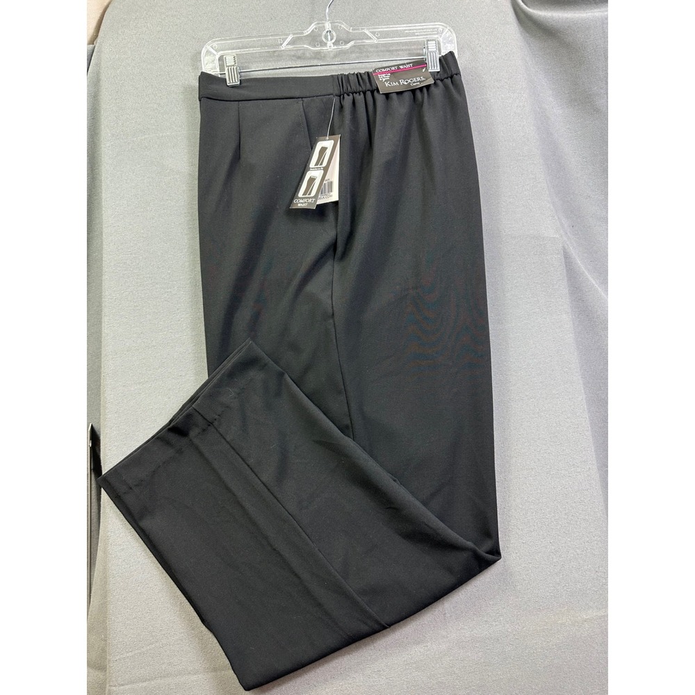 Kim Rogers Women‎ Black Comfort Waist Straight Leg Dress Pants Plus Size 20W NEW